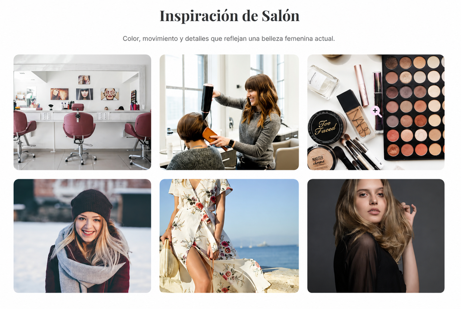 Servicio de peluquería femenina con peinado profesional e iluminación suave